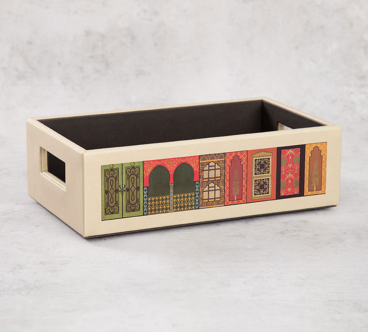 India Circus Mughal Doors Reiteration Leather Tray