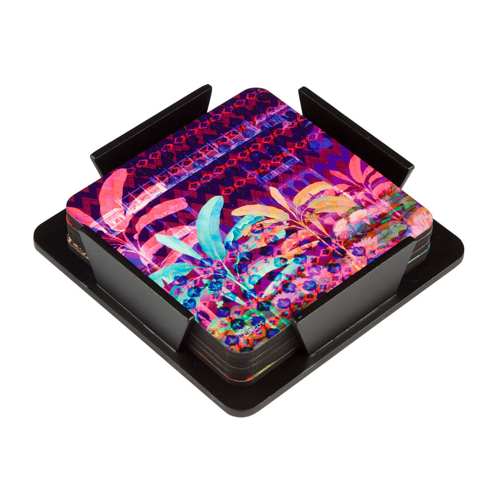 Neon Paradise MDF Coaster - (Set of 6)