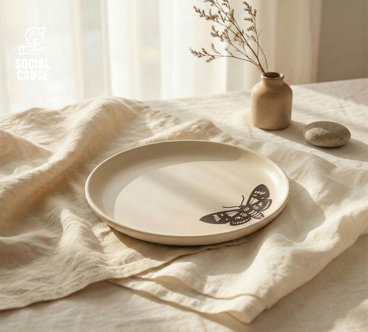 NGCPR Collection - Handmaiden Moth Stoneware Snack Plate