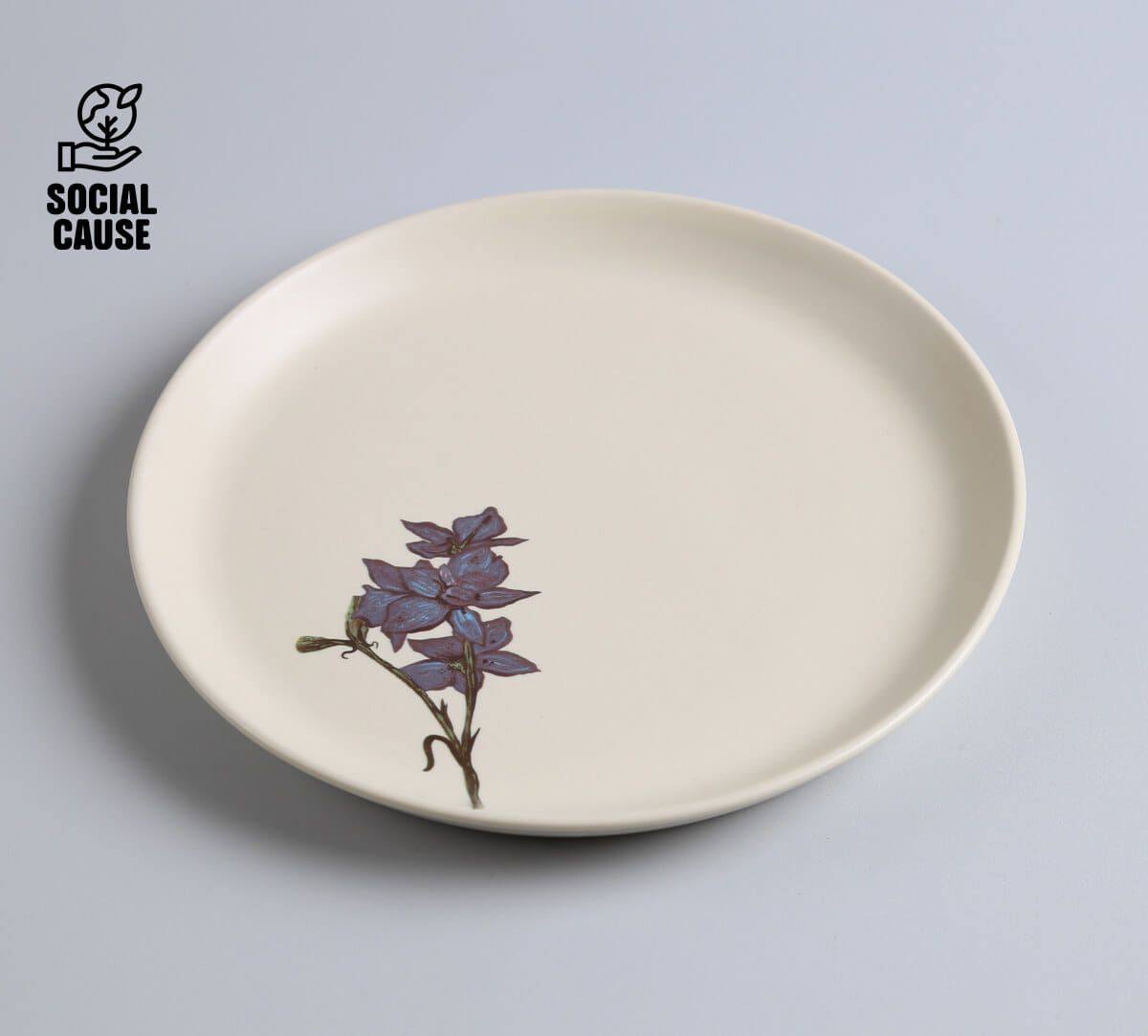 NGCPR Collection - Malabar Delphinium Stoneware Snack Plate