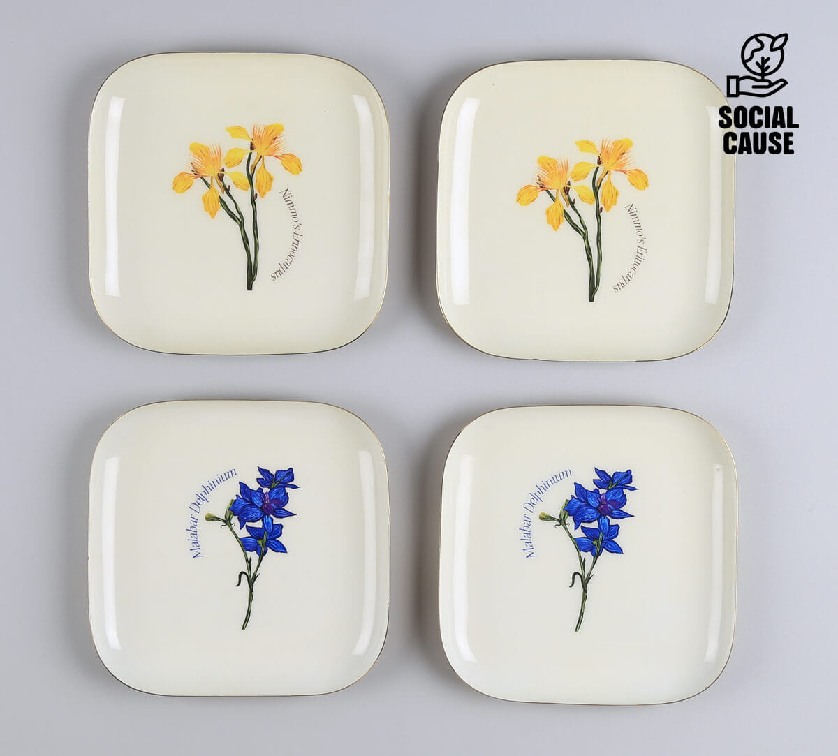 NGCPR Collection - Mallow Delphinium Square Platter Set