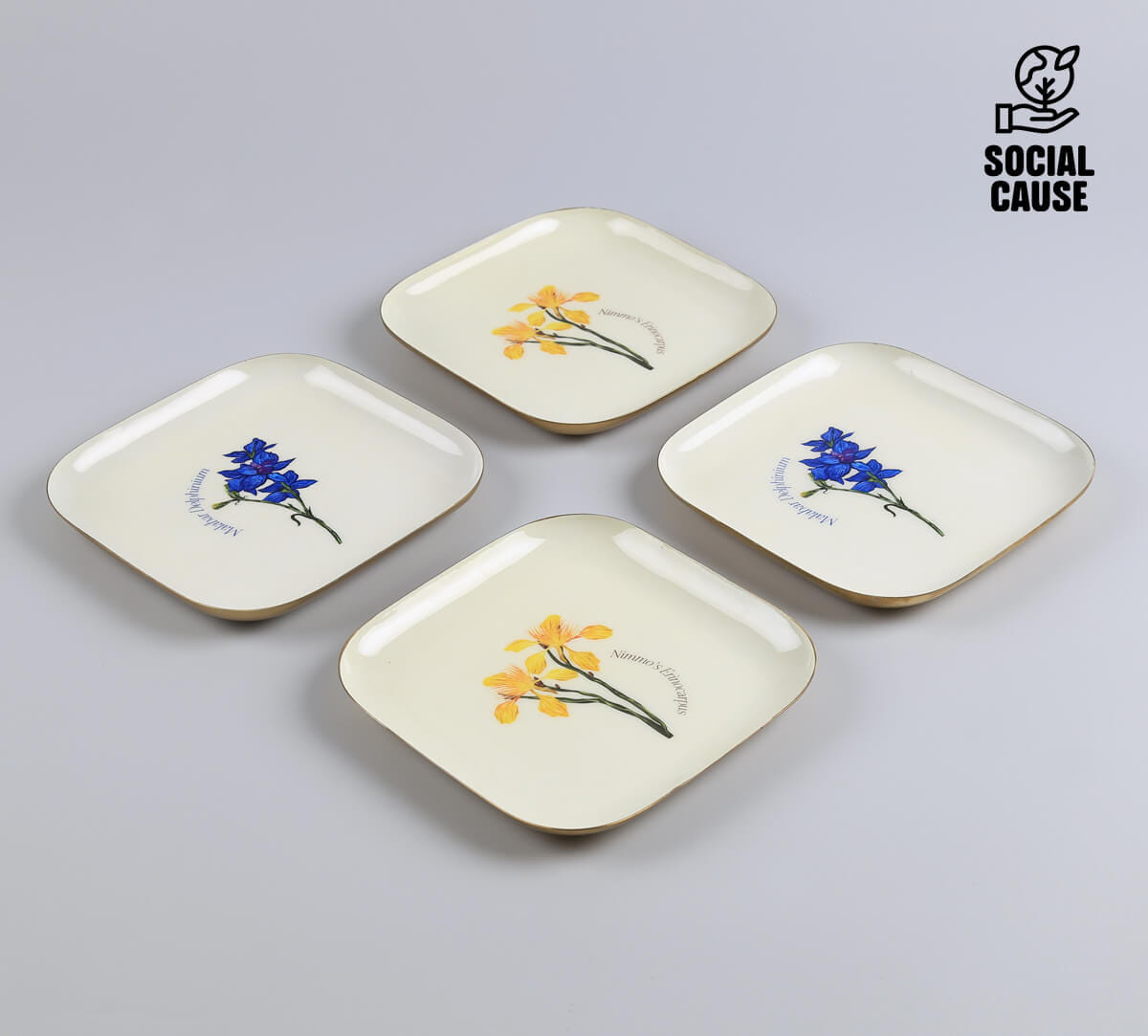 NGCPR Collection - Mallow Delphinium Square Platter Set
