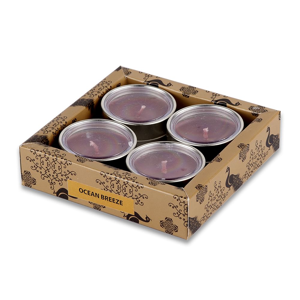 Morning Raga T-Light candles - Ocean Breeze Scented - (Set of 4)