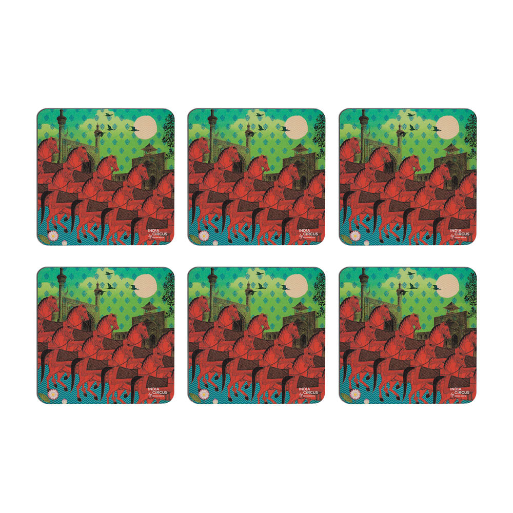 Stallions of Command Rubber Coaster - (Set of 6)