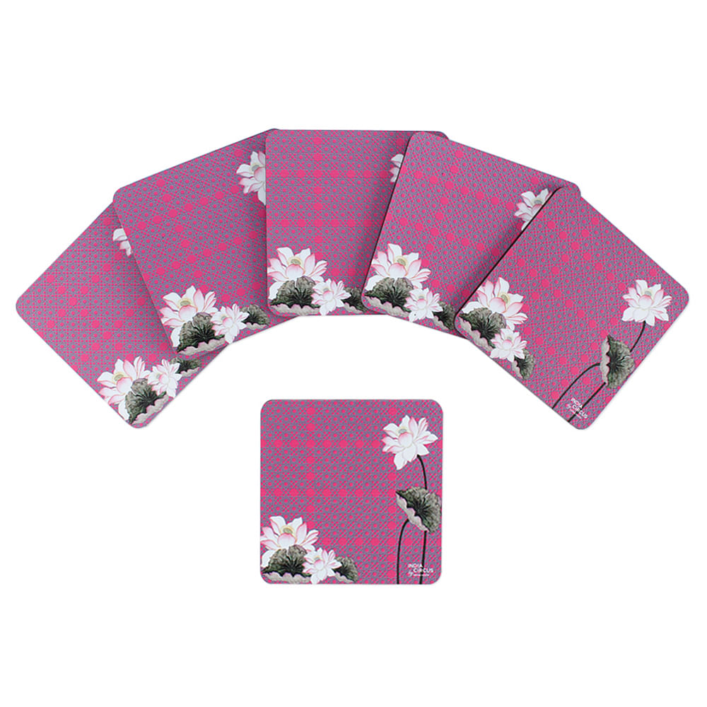 Lotus Love MDF Coasters - (Set of 6)