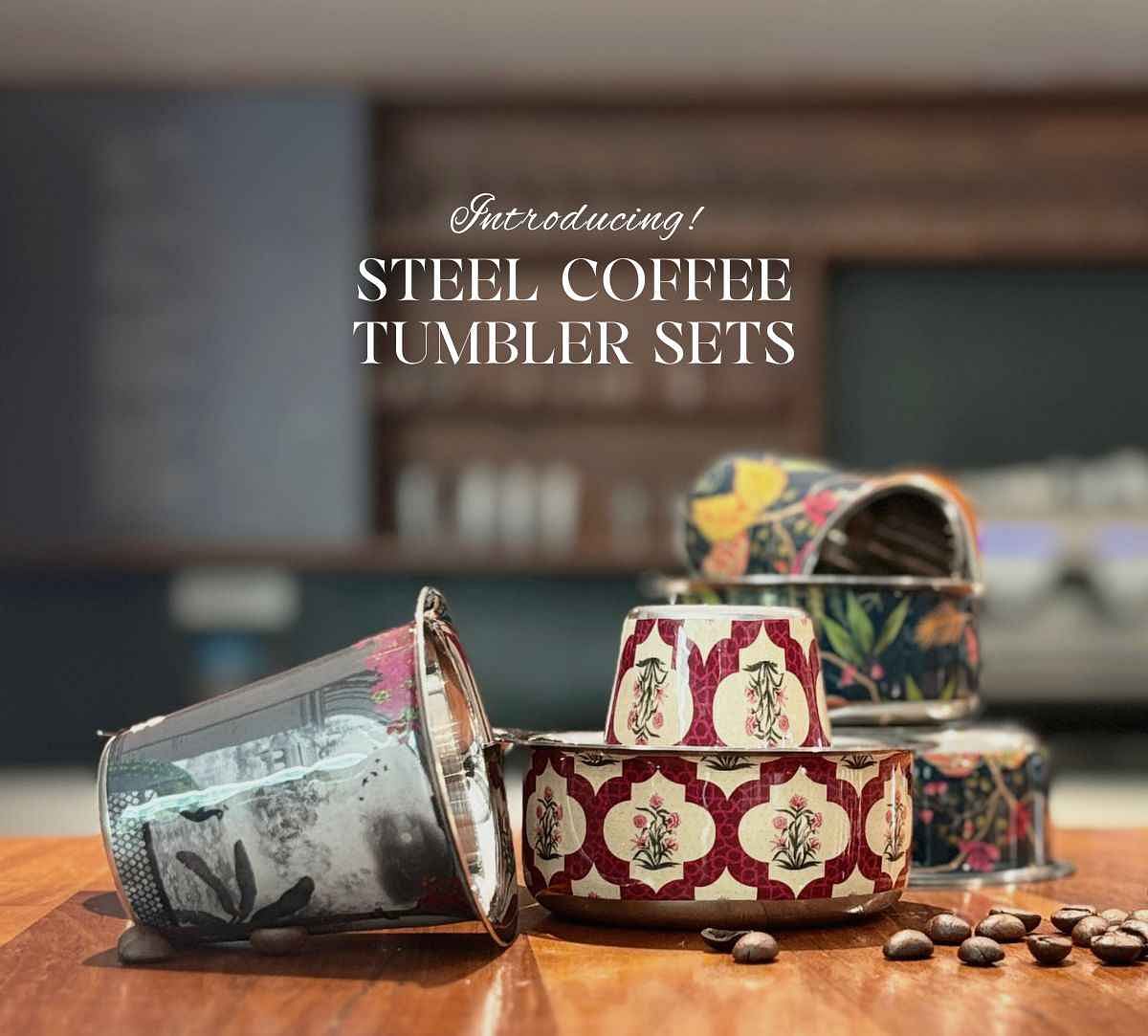 Royal Hues Steel Coffee Tumbler Set of 4