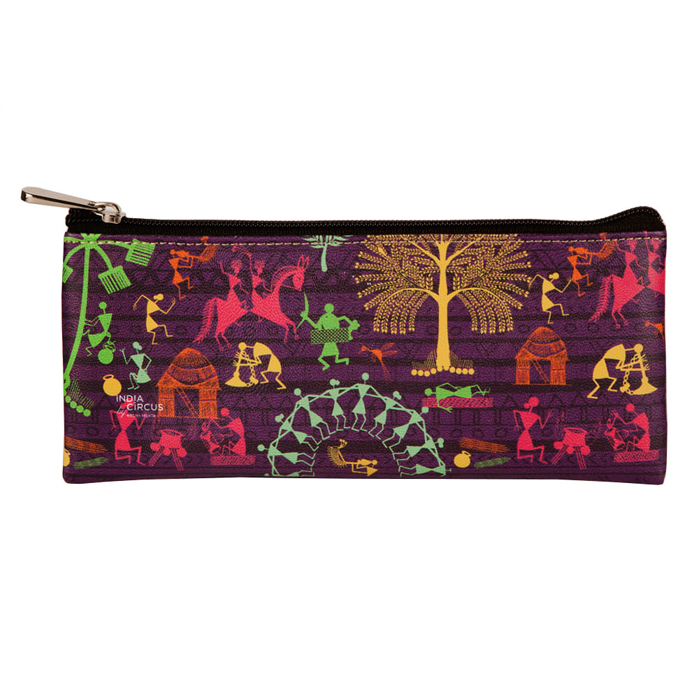 Warli Village Small Utility Pouch