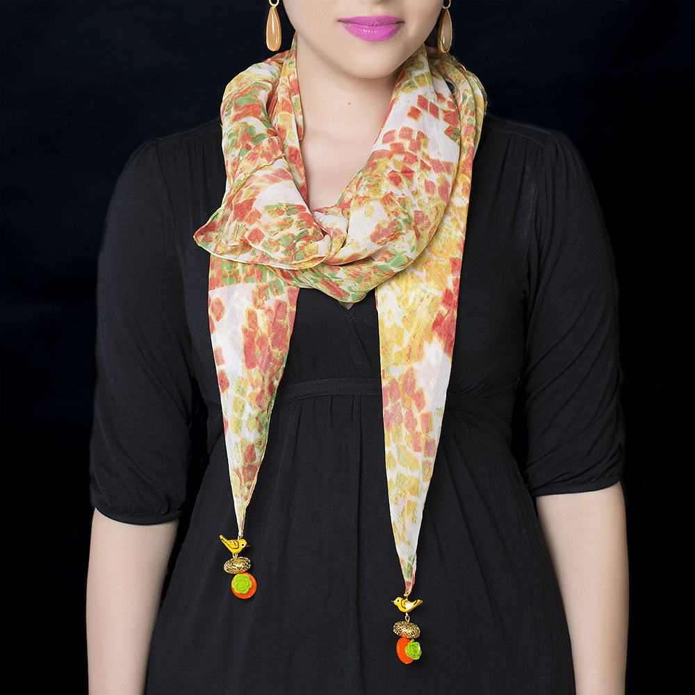 Yellow Chiffon Stole