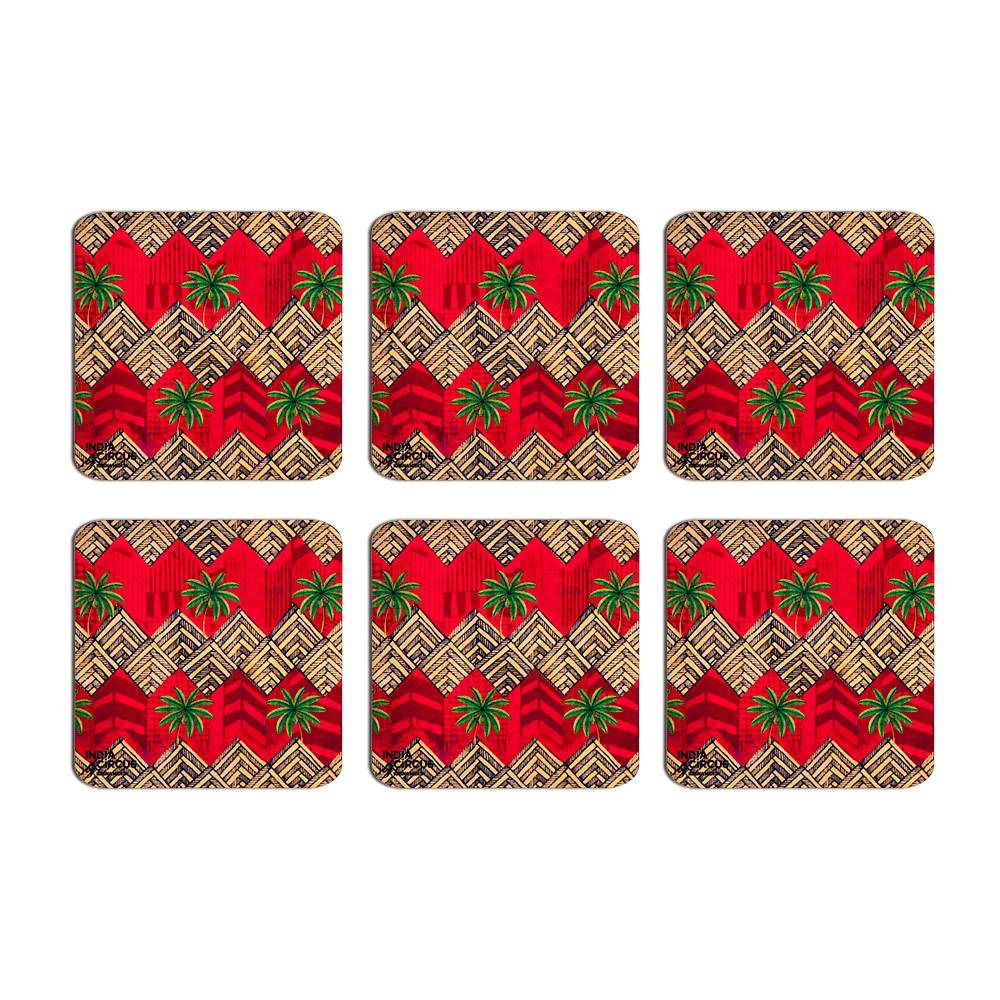 Zig-Zag MDF Coasters - (Set Of 6)