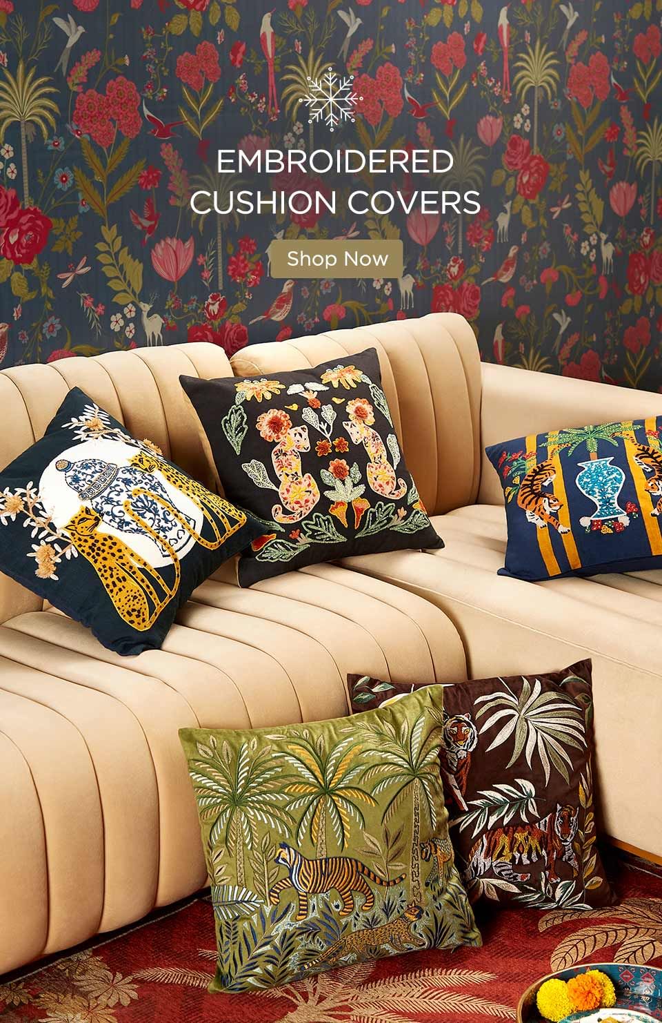 Buy Embroided Cushion Covers Online