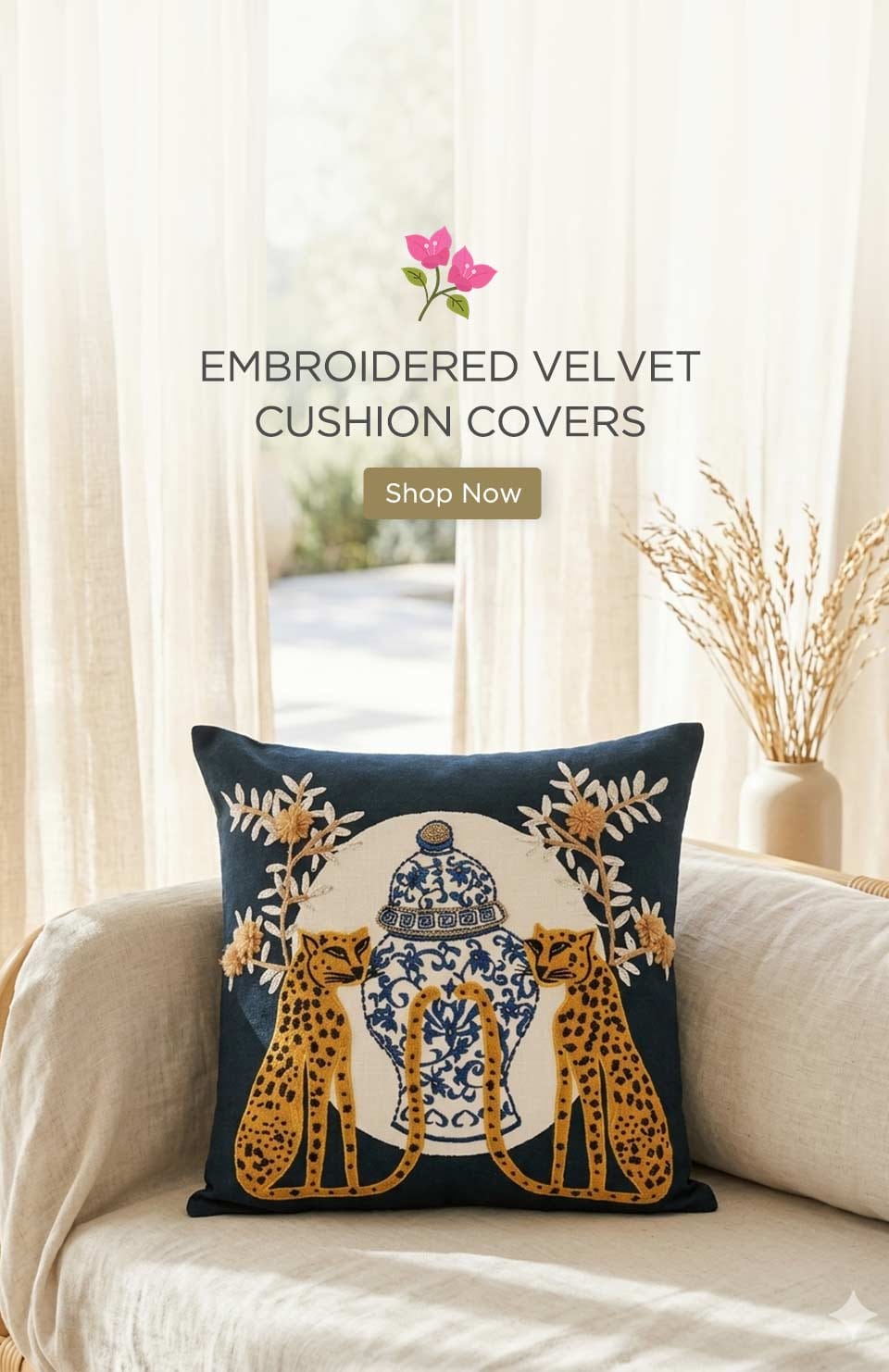 Buy Embroided Cushion Covers Online