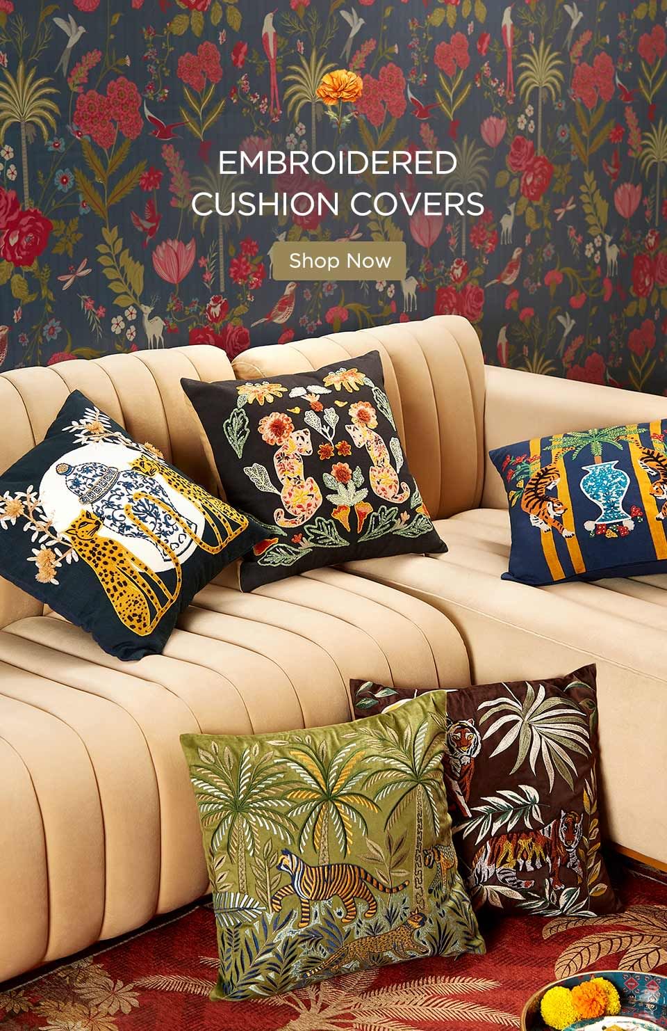 Buy Embroided Cushion Covers Online