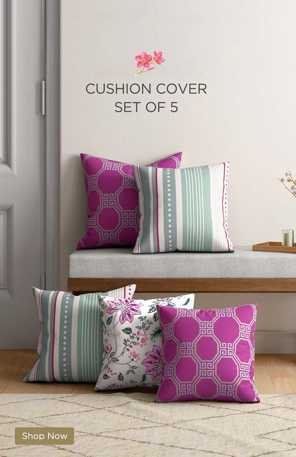 Buy Cushion Covers Set of 5 Cushion Cover Online