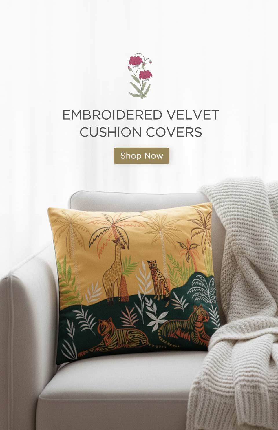 Buy Embroided Cushion Covers Online
