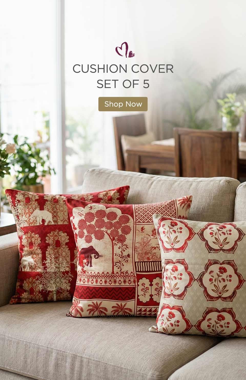 Buy Cushion Covers Set of 5 Online