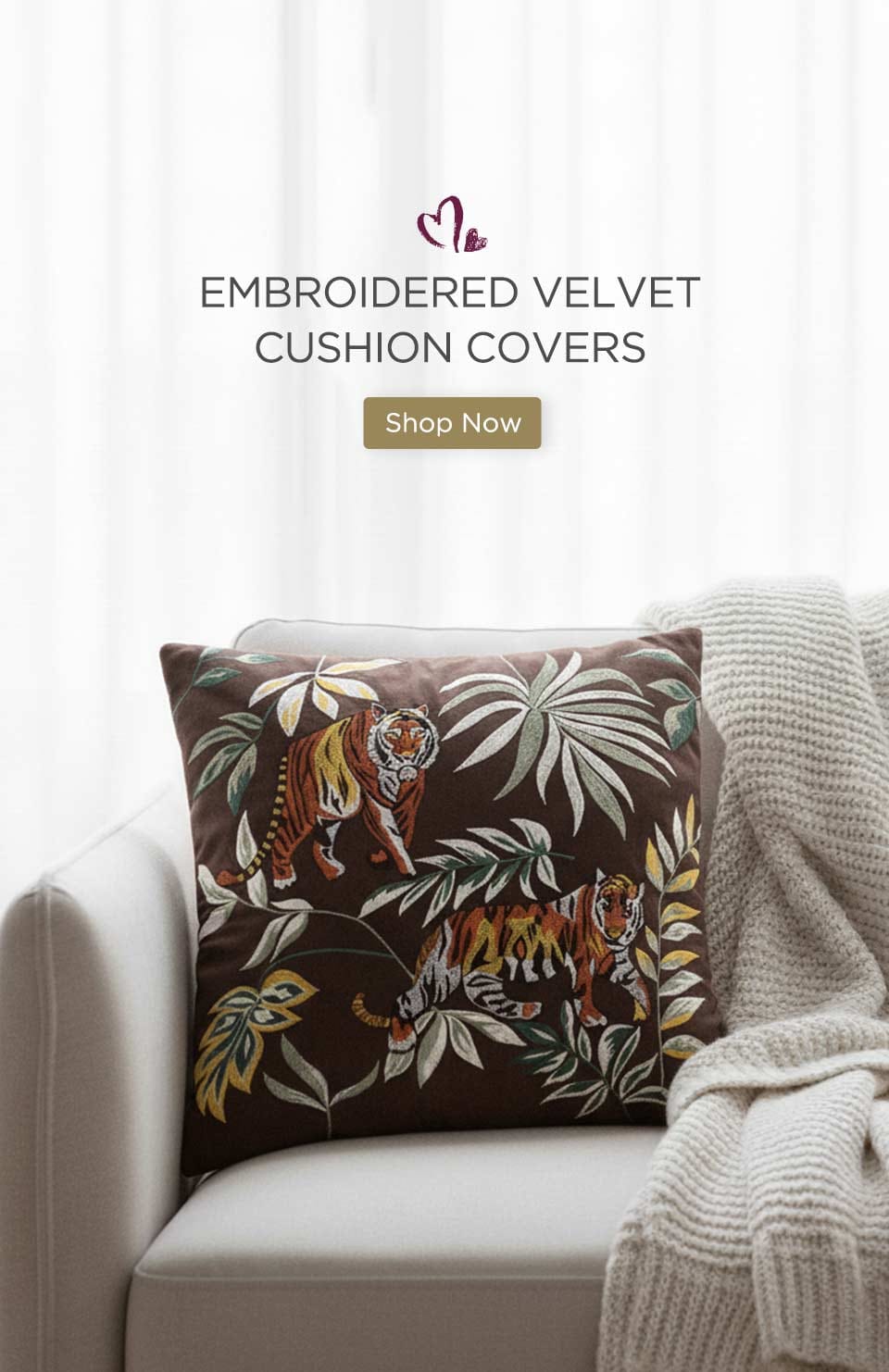 Buy Embroided Cushion Covers Online