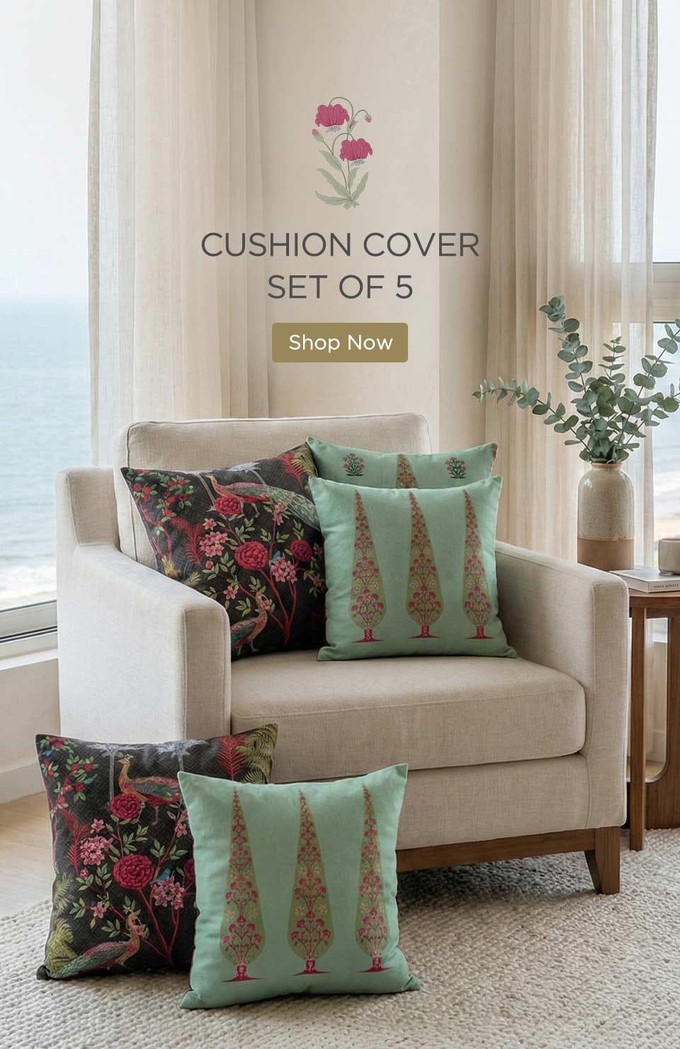 Buy Cushion Covers Set of 5 Online