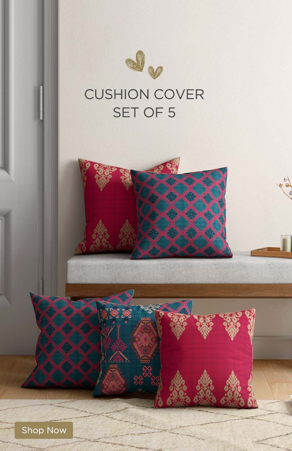 Buy Cushion Covers Set of 5 Online